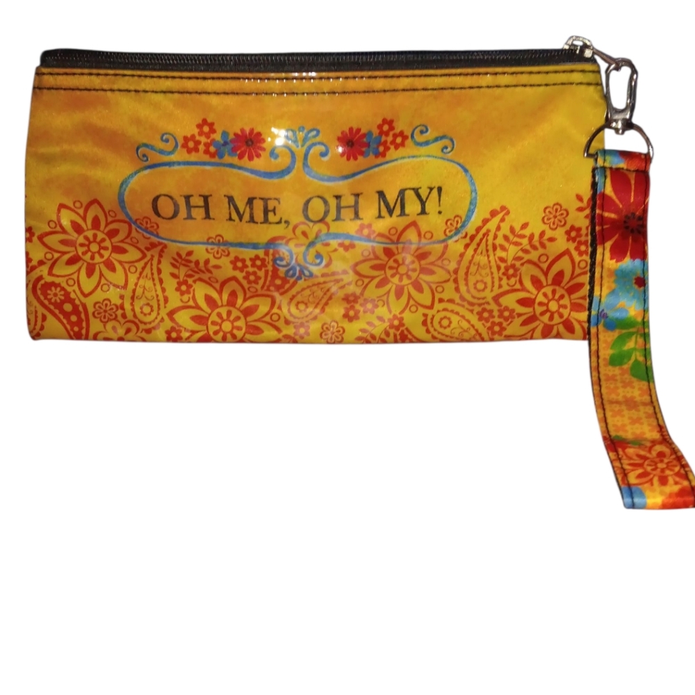 SO YOU Yellow/Floral Wristlet